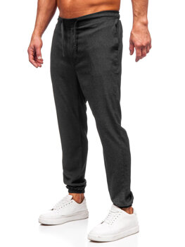 Antracitové pánské textilní jogger kalhoty Bolf 0065