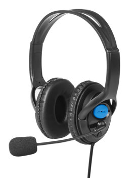 Černá drátová sluchátka přes uši s mikrofonem QHG-02