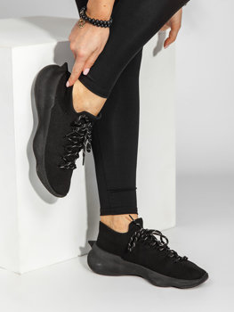 Černé dámské kotníkové tenisky sneakersy Bolf G23