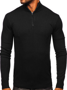 Černý pánský svetr s vysokým límcem Bolf MMB607