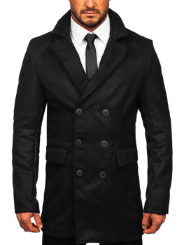 Černý pánský zimní dvouřadý kabát Bolf 79B3-073