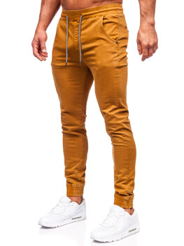 Kamelové pánské textilní jogger kalhoty Bolf KA6792