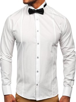 Pánská košile BOLF 4702 bílá+motýlek+manžetové knoflíky