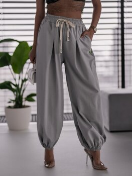 Šedé dámské textilní jogger kalhoty alladin Bolf 62405
