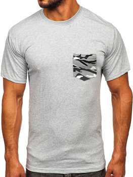 Šedé pánské bavlněné tričko s kapsičkou Bolf 14507