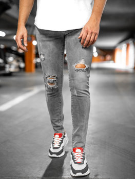 Šedé pánské džíny slim fit Bolf KX759-CA
