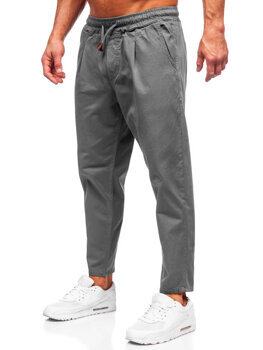 Šedé pánské textilní chino kalhoty Bolf 6237
