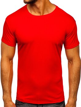 Světle červené tričko bez potisku Bolf 2005