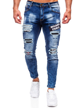 Tmavě modré pánské džíny skinny fit Bolf E7790B