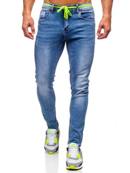 Tmavě modré pánské džíny skinny fit Bolf KX555