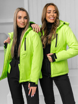 Zeleno-neonová dámská zimní sportovní bunda Bolf HH012B