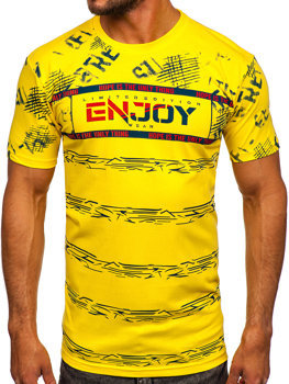 Žluté pánské bavlněné tričko Bolf 14471