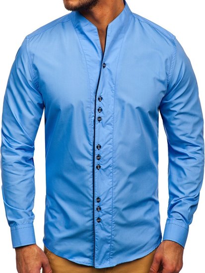 Blankytná pánská košile s dlouhým rukávem Bolf 5720