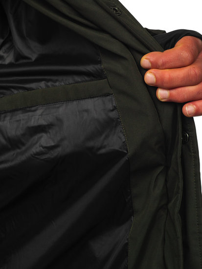 Khaki pánská prošívaná zimní bunda Bolf 5M771