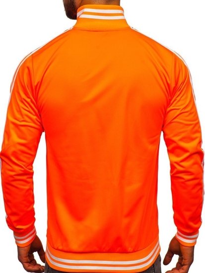 Oranžová pánská mikina na zip se stojáčkovým límcem retro style Bolf 11113