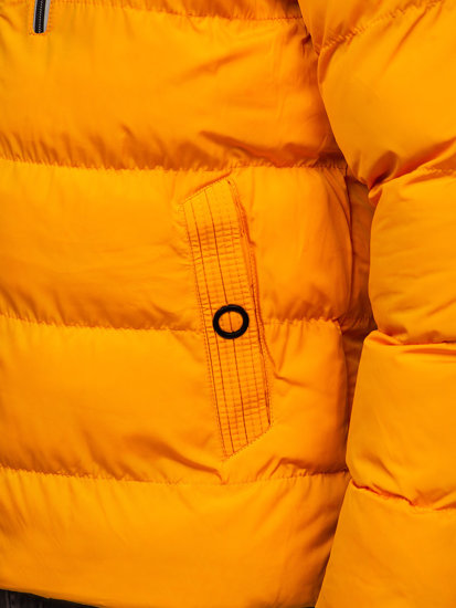 Oranžová pánská prošívaná zimní bunda Bolf 27M8112