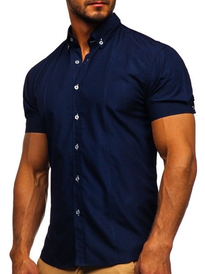 Pánská košile BOLF 5535 tmavě modrá