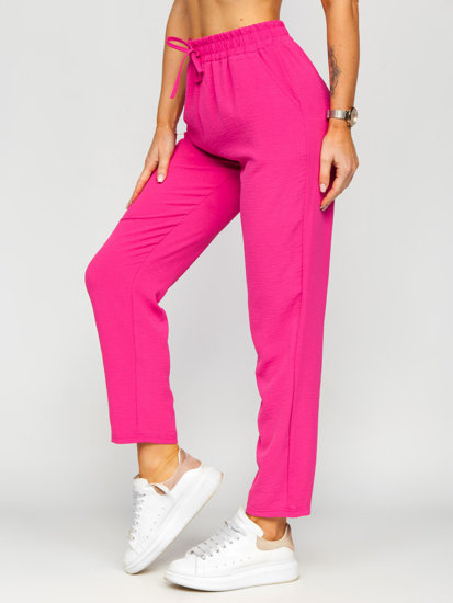 Růžové dámské textilní jogger kalhoty Bolf W7325