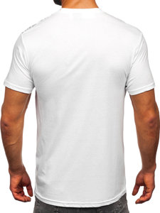 Bílé pánské bavlněné tričko s potiskem Bolf 14720