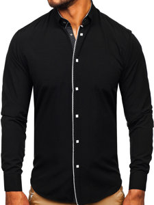 Černá pánská elegantní košile s dlouhým rukávem Bolf 7724-1