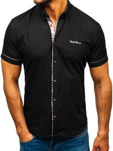 Černá pánská elegantní košile s krátkým rukávem Bolf 5509-1