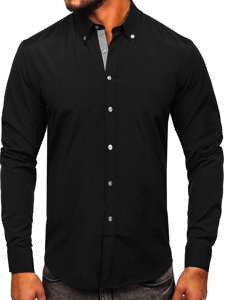 Černá pánská košile s dlouhým rukávem Bolf 20719
