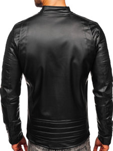 Černá pánská koženková bunda biker Bolf 0024