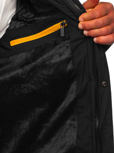 Černá pánská prošívaná zimní bunda Bolf 22M56