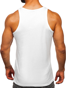 Bílo-červené pánské tílko s potiskem tank top Bolf 14849