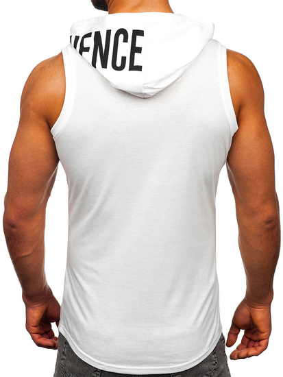 Bílé pánské tílko tank top s potiskem Bolf 2537